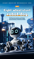 Tier-Fernbedienungsauto Acht-Rad-Kinder-Elektro-Mechanischer Roboterhund Intelligentes Spielzeug aus Kunststoff für Drinnen