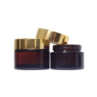 Pots cosmétiques en verre ambré mat avec couvercles de luxe 1oz 2oz 30g 50g 100g 200g