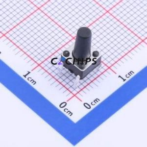 TS6611CJ Tactile Switch Through hole Component (THT)-4P,6x6mm Switch Single Pole Single Throw Round Button 2.5N Through Hole - Product Image 1