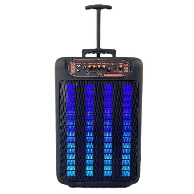 New Creative High Sound Louder Trolley Speaker With Microphone RGB Light Karaoke Outdoor Wireless Speaker