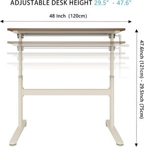 Hướng dẫn sử dụng có thể điều chỉnh đứng bàn gỗ hiện đại bàn máy tính xách tay bàn tay quay cho phòng nghiên cứu nhiệm vụ nặng nề đồ nội thất di động - Product Image 3