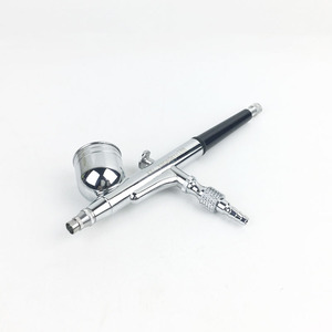 Aérographe pour travaux d'art et artisanat, buse de 0,3 mm, pistolet de pulvérisation portable en aluminium, modèle HMX-130, rouge, noir, argent, rose rouge - Product Image 3