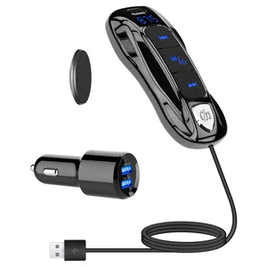 Enceinte portative bluetooth V5.0, haut-parleur stéréo, lecteur de musique, vocal, modulateur Fm, Kit d'accessoires pour voiture, transmetteur Fm