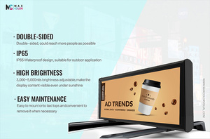 Reklam kaydırma su geçirmez 4G Wifi için taksi çatı üst LED dijital ekran P4 araç Led ekran - Product Image 4