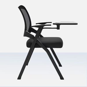 Silla de Conferencia de Malla con Reposabrazos Ajustables, Silla para Capacitación y Reuniones con Asiento Acolchado y Patas Metálicas, Asiento de Oficina - Product Image 3