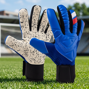 Gants de gardien de but professionnels Qiqiang en cuir de haute qualité, antidérapants, avec sangle de poignet réglable, confortables pour la compétition - Product Image 3