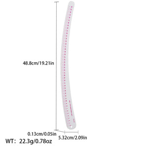 ชุดไม้บรรทัดเกรดชุดเครื่องเขียนแบบพีวีซีสำหรับทำเสื้อผ้าไม้บรรทัดปลอกสำหรับตัดมีร่องทำเครื่องหมายทรงโค้งสำหรับเสื้อผ้า - Product Image 3