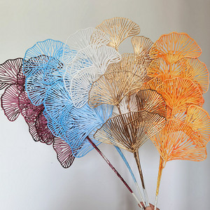Fleur de <span class=keywords><strong>biloba</strong></span> artificielle, 1 pièce, feuilles de haute qualité, ventilateur de <span class=keywords><strong>ginkgo</strong></span> pour décoration de maison, vente en gros - Product Image 3