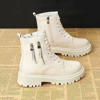 Bottes Courtes en Fausse Fourrure Épaisse pour Femmes, Style Designer, Chaussures de Marche à Petit Talon, Tendance Féminine