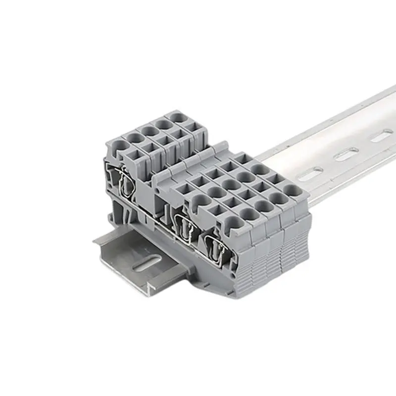 ST 4-TWIN 3 Conductor Wire Connector Quick Wire Connector Screwless Electrical Feed-Through Spring Din Rail Terminal Blocks