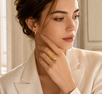 Bijoux FJ Fallon, anneaux pour femmes en filigrane avec des feuilles en spirale, plaqués or rose, base en laiton