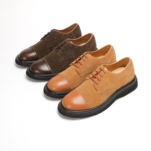 Chaussures Oxford rétro pour hommes en cuir véritable à lacets - Chaussures décontractées respirantes pour mariage avec doublure rembourrée douce - Product Image 4