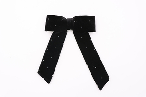 Pinza para el Cabello con Lazo de Terciopelo Negro y Cristales de Imitación, Elegante, con Cinta Fina, para Mujer, Regalo para Fiestas, Accesorios de Lujo para el Cabello - Product Image 3