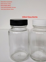 Bouteilles en verre transparent à large ouverture 30ml/60ml/100ml avec couvercle pour peinture de modélisme et réactifs chimiques