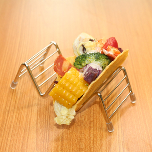 CHRT <span class=keywords><strong>Taco</strong></span> <span class=keywords><strong>Holder</strong></span> Stand Set ogni Rack contiene 3 o 4 Street Tacos forno Grill lavabile in lavastoviglie Kit vassoio <span class=keywords><strong>Taco</strong></span> in acciaio inossidabile - Product Image 6