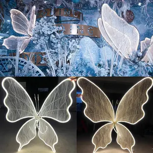 LED kelebek ışık düğün resepsiyon süslemeleri parlayan kelebek yol kurşun işık düğün parti sahne koridor dekoratif