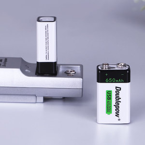 Batteria Ricaricabile Li-Ion Doublepow <span class=keywords><strong>9V</strong></span> con USB 650mAh, Sostitutiva per <span class=keywords><strong>Batterie</strong></span> Primarie, per Auto, Giocattoli, Utensili Elettrici Tipo C - Product Image 3