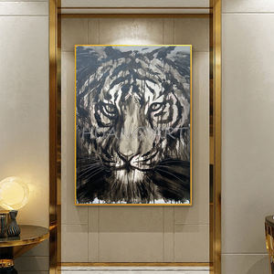 Recién llegado, obra <span class=keywords><strong>de</strong></span> arte Original, pintura al óleo <span class=keywords><strong>de</strong></span> <span class=keywords><strong>tigre</strong></span> para decoración <span class=keywords><strong>de</strong></span> habitación, pintura <span class=keywords><strong>de</strong></span> pared <span class=keywords><strong>de</strong></span> animales pintada a mano, pintura <span class=keywords><strong>de</strong></span> <span class=keywords><strong>tigre</strong></span> <span class=keywords><strong>blanco</strong></span> y negro - Product Image 4