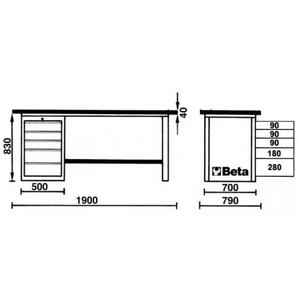 BETA-Établi MasterCargo 057001203-EAN 8014230759418 BANCS DE TRAVAIL ET TABLES - Product Image 4