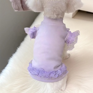 ชุดเดรสสัตว์เลี้ยงสีลูกกวาด ระบายอากาศได้ดี แขนบาน คอสูง แต่งขอบลูกไม้ สำหรับสุนัขและแมว - Product Image 5
