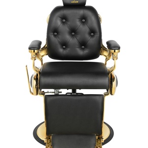 Poltrona da Barbiere Vintage Grigia con Pompa Idraulica, in Pelle Sintetica, Arredamento per Salone di Bellezza e Parrucchiere, per Soggiorno e Scuola - Product Image 2