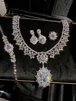 Magnifiques bijoux pour femmes, cadeau de luxe, cristal brillant, charme élégant, accessoires de mode, bagues, boucles d'oreilles, colliers et bracelets