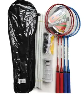 4 प्लेयर खेल बैडमिंटन रैकेट टेनिस जाल शटलकॉक फैक्टरी उत्पादन के साथ सेट रैकेट सेट