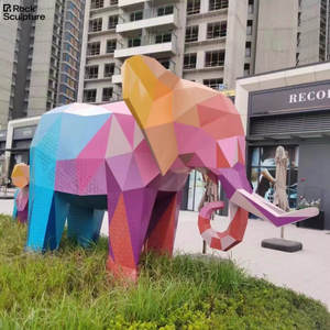 Decorative Stainless Steel <b>Elephant</b> Sculpture Unique Metal Artwork Landscaping Projects - Product Image 4