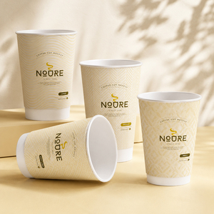 Vasos de Papel de Doble Pared Personalizados con Tapas para Cafetería, Restaurante, Hotel, Oficina, Eventos, Comida para Llevar, Venta al por Mayor - Product Image 1
