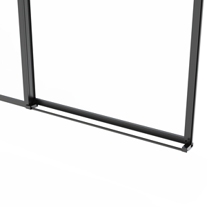 LE LUXE MODERNE RENCONTRE LA FONCTIONNALITÉ: ÉCRAN <span class=keywords><strong>DE</strong></span> <span class=keywords><strong>DOUCHE</strong></span> KD À CADRE NOIR AVEC ACCENTS EN LAITON - Product Image 4