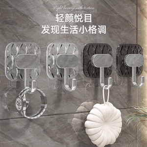 Time Machine Adhesive Hooks 4 Pack Heavy Duty Transparent Wall Mount For Bathroom Kitchen Door - Product Image 4
