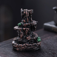 Brûleur d'encens en résine pour aromathérapie, anti-odeur, toutes saisons, cascade à refoulement, décoration zen créative pour la maison, cadeau de Noël