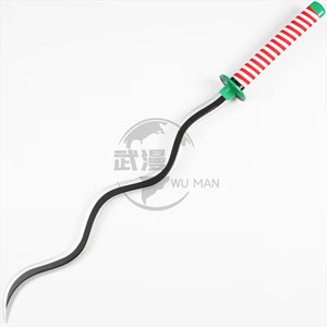 Espada Nichirin de <span class=keywords><strong>Iguro</strong></span> Obanai de 40.1 Pulgadas, Accesorio de <span class=keywords><strong>Cosplay</strong></span>, Katana de Anime sin Afilar con Hoja Serpentina y Guardia Verde - Product Image 2