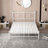Lit en fer de luxe léger, lit en fer forgé minimaliste moderne, lit simple épaissi de 1,5 mètre