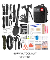 JK-B-012 Kit de survie d'urgence et trousse de premiers soins en gros 142 pièces équipement et équipement de survie professionnel avec pochette Molle pour