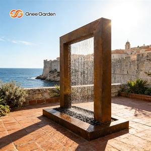Rideau d'eau <span class=keywords><strong>de</strong></span> pluie en acier Corten rideau d'eau extérieur <span class=keywords><strong>fontaine</strong></span> d'eau <span class=keywords><strong>de</strong></span> <span class=keywords><strong>jardin</strong></span> extérieur - Product Image 2