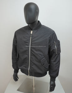 Bomber uomo nero Bomber Bomber in Nylon Cropped nero giacca Bomber Bomber con tasca - Product Image 1