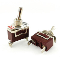 Interrupteur à bascule miniature SPST 12V 6A/250VAC 10A/125VAC, robuste, étanche, avec couvercle métallique, boutons poussoirs E-TEN1021