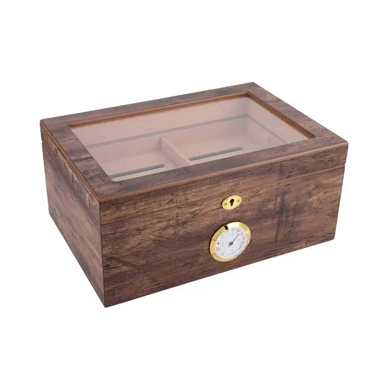 Высококачественные подарочные деревянные коробки для сигар/хьюмидоры от производителя, квадратная коробка для сигар, прозрачная для продажи
