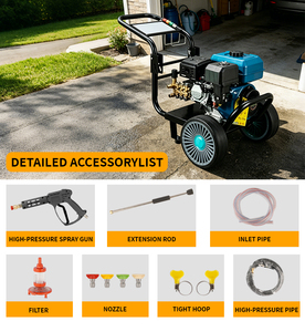 GY-AXE-1812 2610PSI/180บาร์ 4.2GPM 10HP เครื่องฉีดน้ำแรงดันสูงสำหรับงานอุตสาหกรรม น้ำเย็น สำหรับทำความสะอาดและขัดเงา ใหม่ ทรงพลัง 10 มอเตอร์ ให้แรงดันสูง - Product Image 3