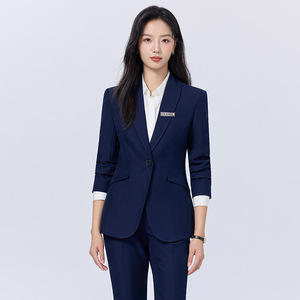 Women's Suit Set Gray Wool <b>Blend</b> Anti-Wrinkle Professional Workwear Commute Style - Product Image 3