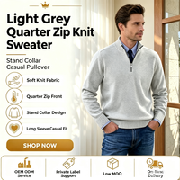 Soldes d'hiver : Pull tricoté zippé grande taille pour homme, pull chaud en maille, couche de base décontractée, tricot pour homme, vente en gros transfrontalière ODM