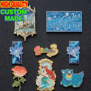 Pins de esmalte 3D personalizados con relieve, insignias metálicas de castillo mágico, pin de solapa de película premium, paquete a granel al por mayor para sudaderas con capucha y mochilas - Product Image 1