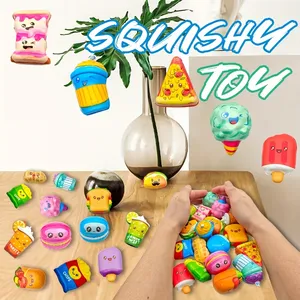 12pcs Latex Mini Squeeze Squishy Toys Unisex School Birthday <b>Gift</b> Pack 14 Years Various Food Fries Slow-Rising <b>Random</b> Styles - Product Image 5