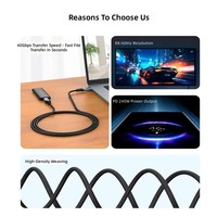 Cable USB 4.0 Tipo-C de Función Completa al por Mayor, Trenzado de Nailon, Conductor de Cobre Puro, 40Gbps, 8K60Hz, Carga Rápida PD240W