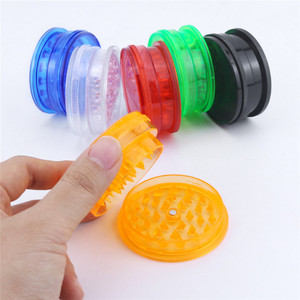Wholesale Plastic <b>Smoking</b> Accessories Herb Grinder 40mm/60mm Colorful 3 Part Design Manual Plastic Grinder Tobacco Crusher - Product Image 1