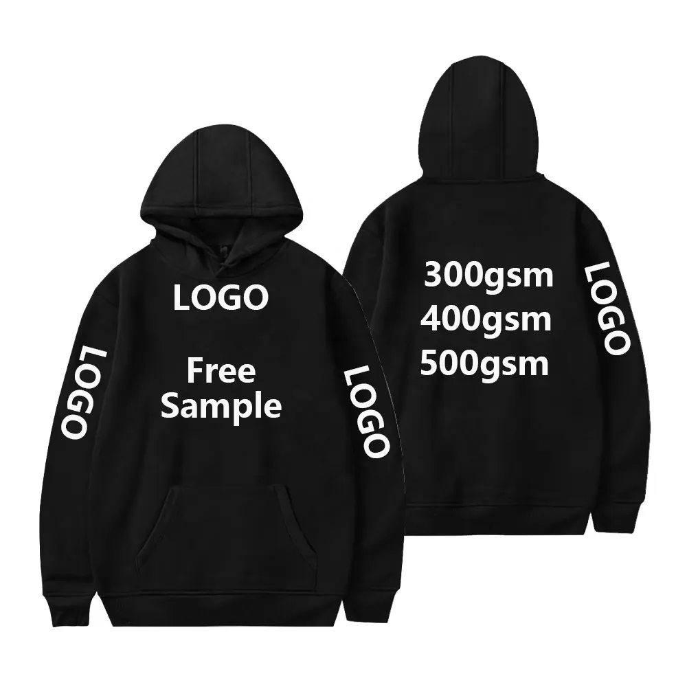 Herfst Winter Kangoeroe Pocket Hoodies Gratis Aangepast Patroon Ontwerp Logo 3d Print Heren Pullover Sudaderas Con Capucha Sweatshirt