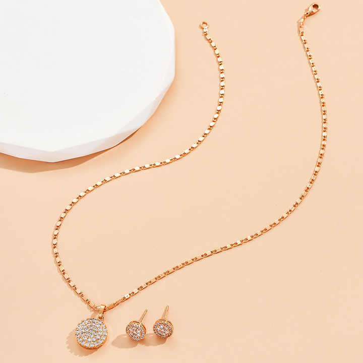 Trending Jewellery 18k Gold Plated Brass clear White Zirconia 