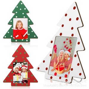 Wooden Christmas Tree Photo <b>Frame</b> 4x6 Vertical Desktop Decoration Home Holiday Gift Display - Product Image 1