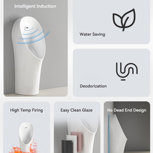 Bán buôn hiện đại gốm tủ quần áo nước thường vụ nơi để tiểu tự động cảm biến Đỏ bừng treo tường WC phòng tắm người đàn ông nơi để tiểu - Product Image 2